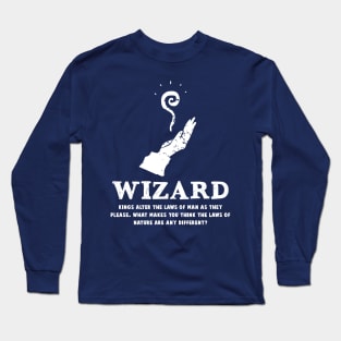 Funny Wizard Gamer D20 Dice Dungeon Dragons Gaming Gift Long Sleeve T-Shirt